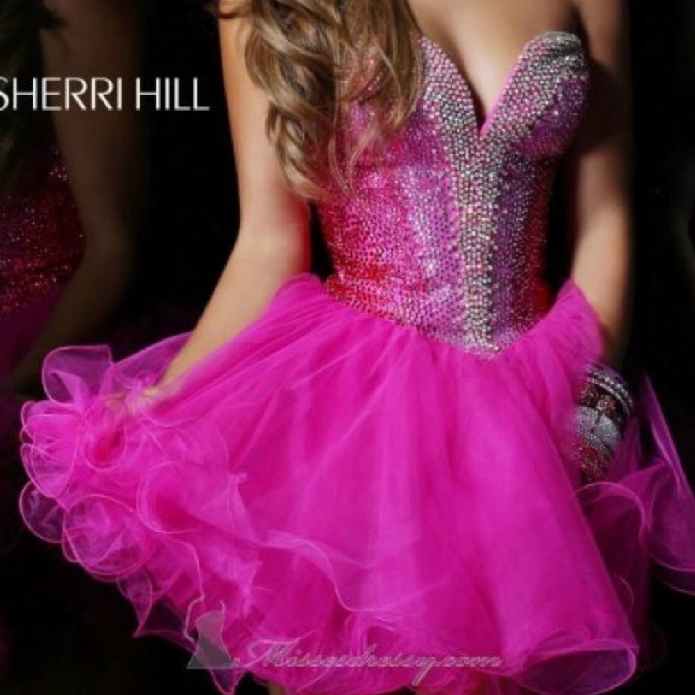 Sherri Hill rhinestone and tulle bustier dress